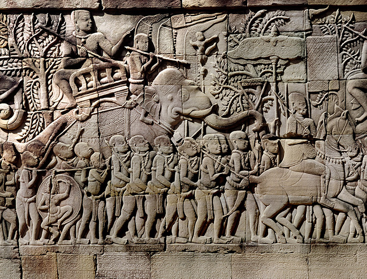 Relief depicting war captives or slaves led by ropes around their necks