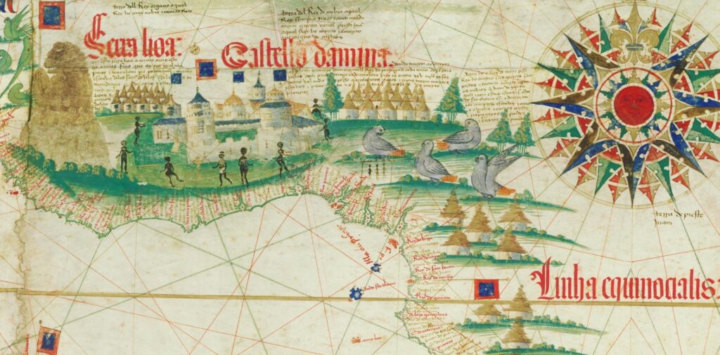 West African coast depicted on the Carta del Cantino